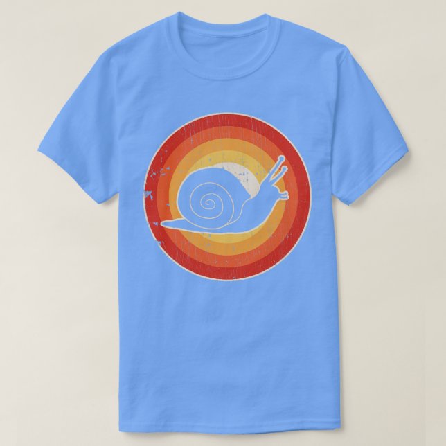 T-shirt Snail Sunset Rétro pour Hommes Femmes Garçons Fill (Design devant)