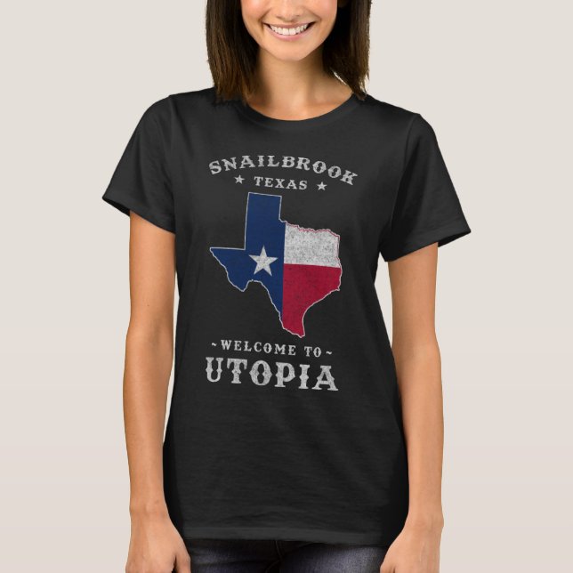T-shirt Snailbrook Texas City of Utopia le long de la Colo (Devant)
