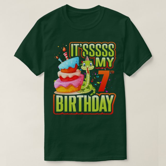 T-shirt Snake Anniversaire Enfants 7e Fournitures de repti (Design devant)