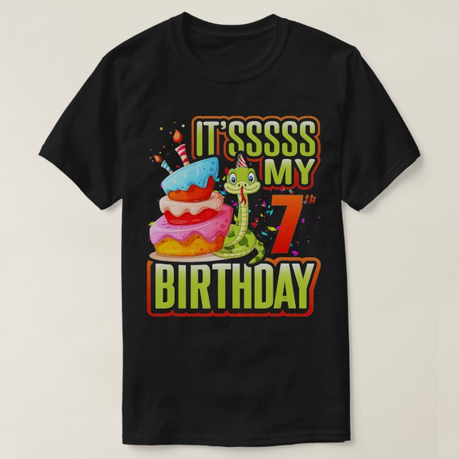 T-shirt Snake Anniversaire Enfants 7e Fournitures de repti (Design devant)