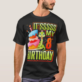T-shirt Snake Anniversaire Enfants 8e Reptile Fournitures