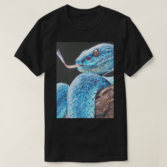 T-shirt Snake Art Belle Viper Dessin (Design devant)