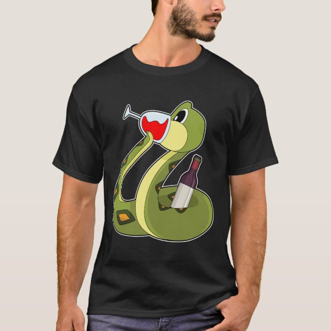 T-shirt Snake Bottle Red wine (Devant)