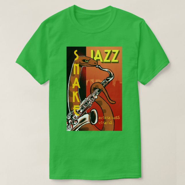 T-shirt Snake Jazz Vintage (Design devant)