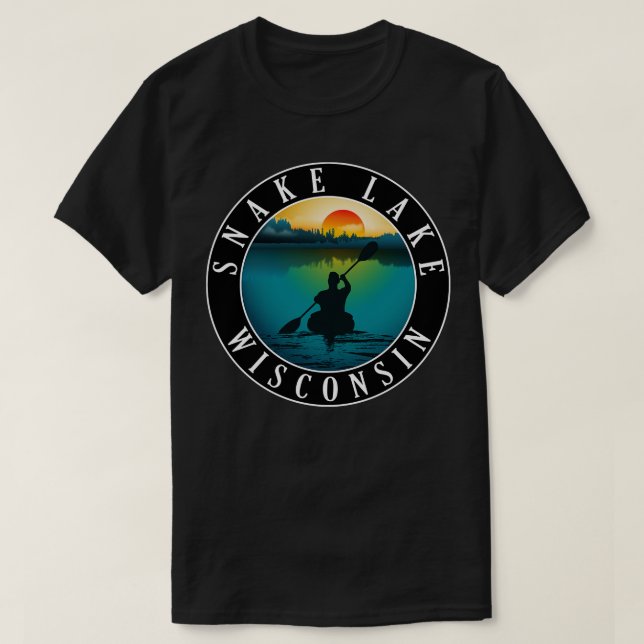 T-shirt Snake Lake Wisconsin Kayaking (Design devant)