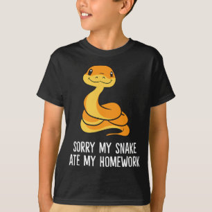 T-shirt Snake Pet School Désolé, Mon Serpent Ate Homework
