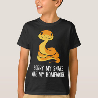 T-shirt Snake Pet School Désolé, Mon Serpent Ate Homework