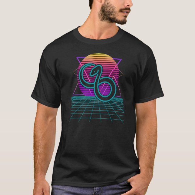 T-shirt Snake Retro 80s Style Ball Python Boa Constrictor (Devant)