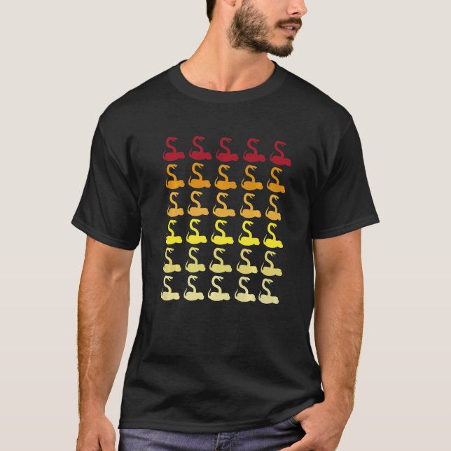 T-shirt Snake Retro Animal Pattern   (Devant)