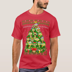 T-shirt Snake Xmas Éclairage Arbre Père Noël Serpent laid 