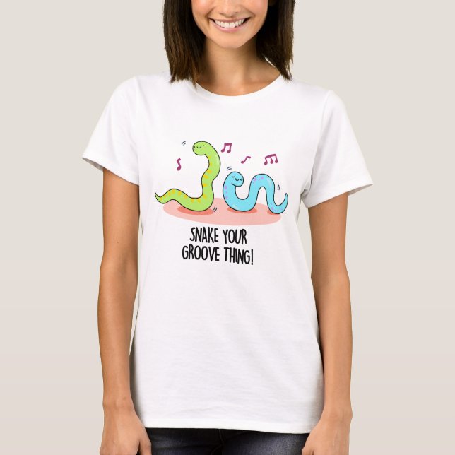 T-shirt Snake Your Groove Thé Amusant Disco Pun (Devant)