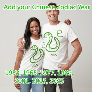 T-shirt Snake Zodiac année personnalisable