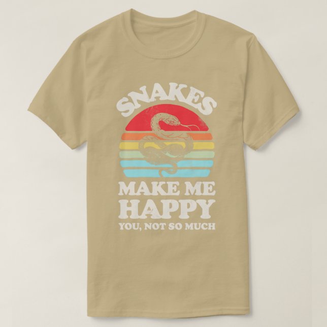 T-shirt Snakes Make Me Happy Sunset Retro for Men Women Bo (Design devant)