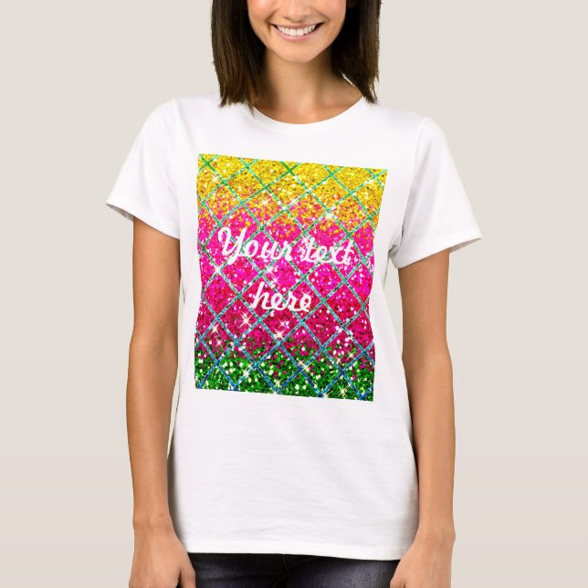 T-shirt Snakeskin rose parties scintillant (Devant)