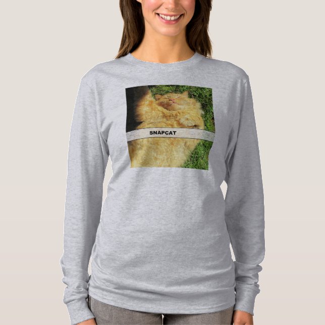 T-shirt Snapcat Kitty orange Selfy (Devant)