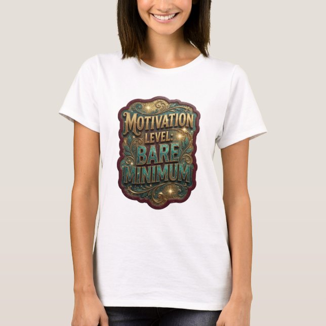 T-shirt Snappy Gold NIVEAU DE MOTIVATION MINIMUM VITAL (Devant)