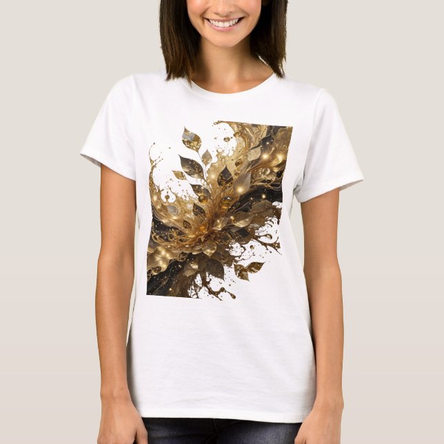 T-shirt Snappy Silver FEUILLES D'OR ET BULLES DE GELÉE (Devant)