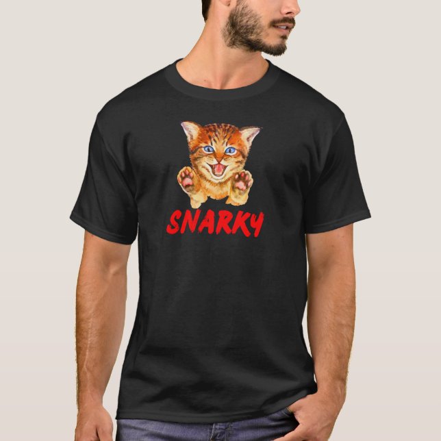 T-shirt Snarky Hissing Chat Attention (Devant)