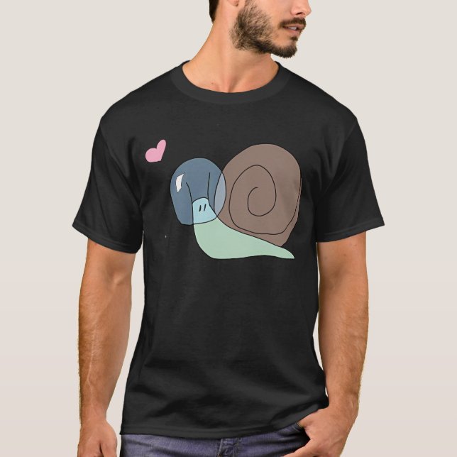 T-shirt Snastronaute (Astronaute De L'Escargot) Avec Coeur (Devant)