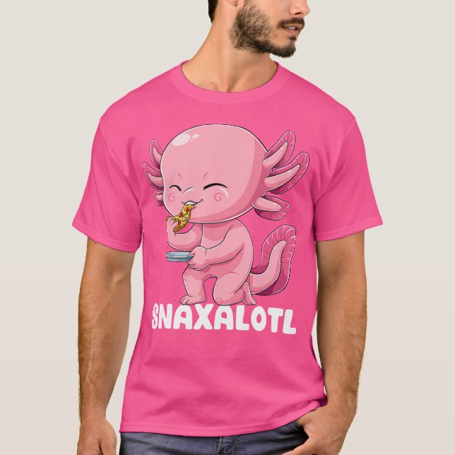 T-shirt Snaxalotl Axolotl Pizza Salamander Mexicaine March (Devant)