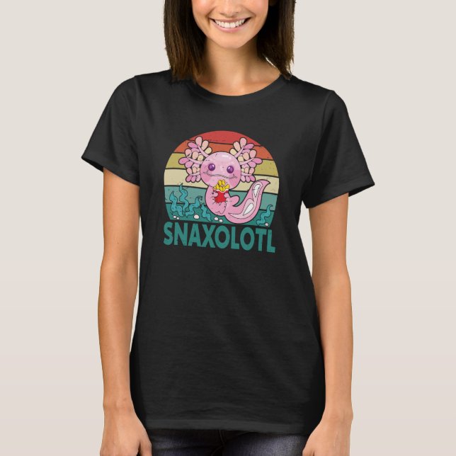 T-shirt Snaxolotl Cute Axolotl French Fries Food Animal (Devant)