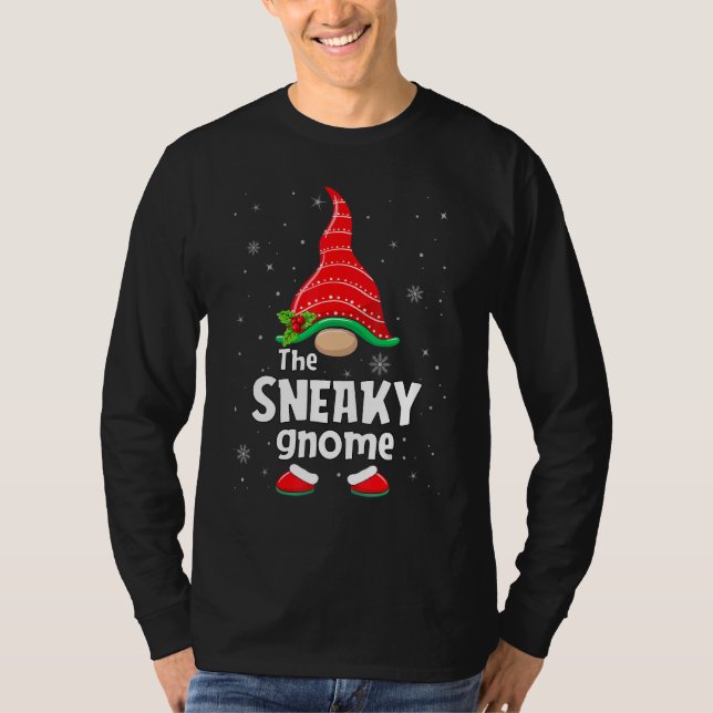 T-shirt Sneaky Gnome Matching Family Group Christmas Party (Devant)