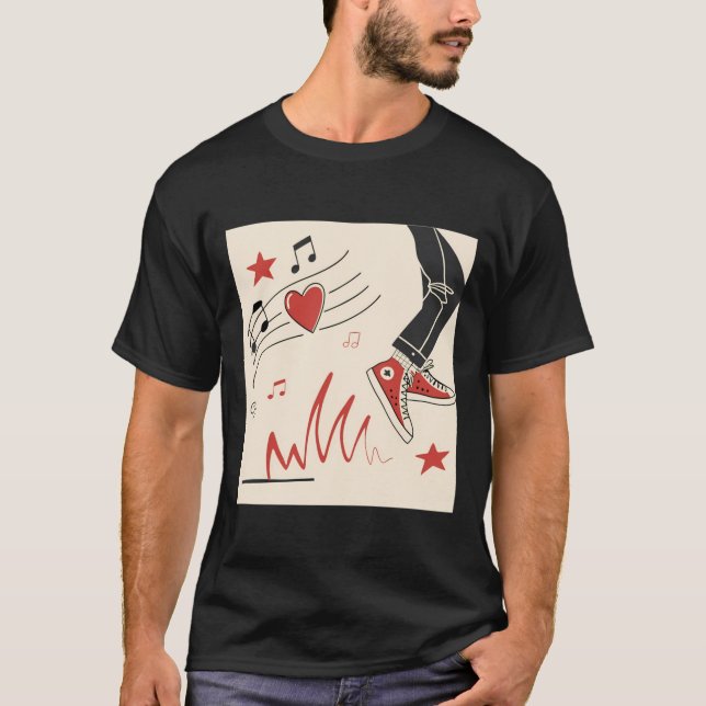 T-shirt Snicker Music Colorful Expressive Art numérique Il (Devant)