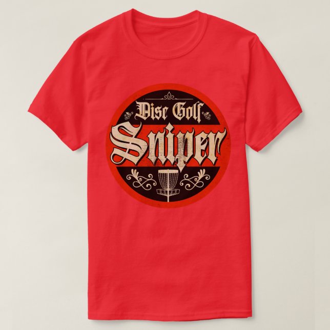 T-shirt Sniper de golf sur disque vintage (Design devant)