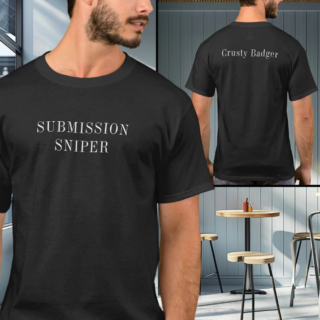 T-shirt Sniper de soumission personnalisé BJJ Jiu Jitsu No (Personalized Submission Sniper Black tshirt)
