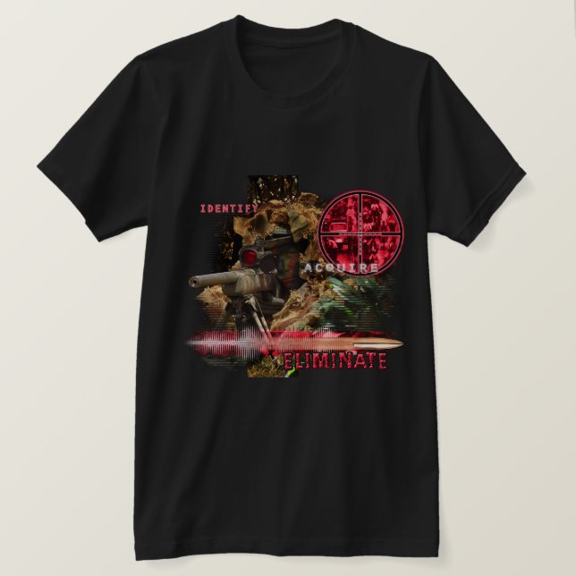 T-shirt Sniper Identifier Acquérir Éliminer (Design devant)