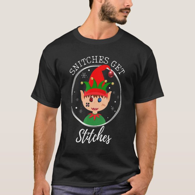 T-shirt Snitches Obtenir Des Épingles Noël Fausses Snitche (Devant)