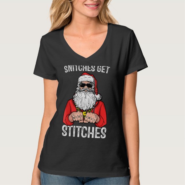 T-shirt Snitches Obtenir des points Père Noël (Devant)