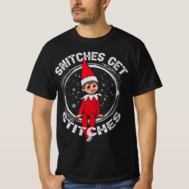 T-shirt Snitches Obtenir Des Points Sur Chemise Elf Xmas S (Devant)