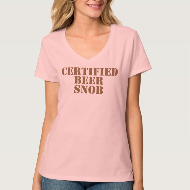 T-shirt Snob certifié de bière (Devant)
