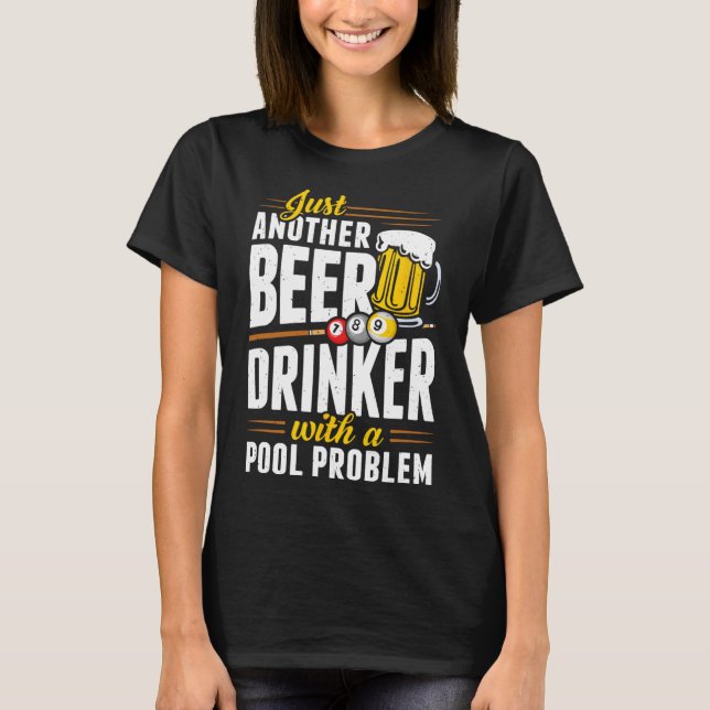 T-shirt Snooker Boisson De Bière Avec Problème De Pool Lec (Devant)