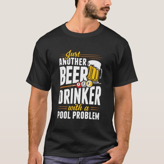 T-shirt Snooker Boisson De Bière Avec Problème De Pool Lec (Devant)