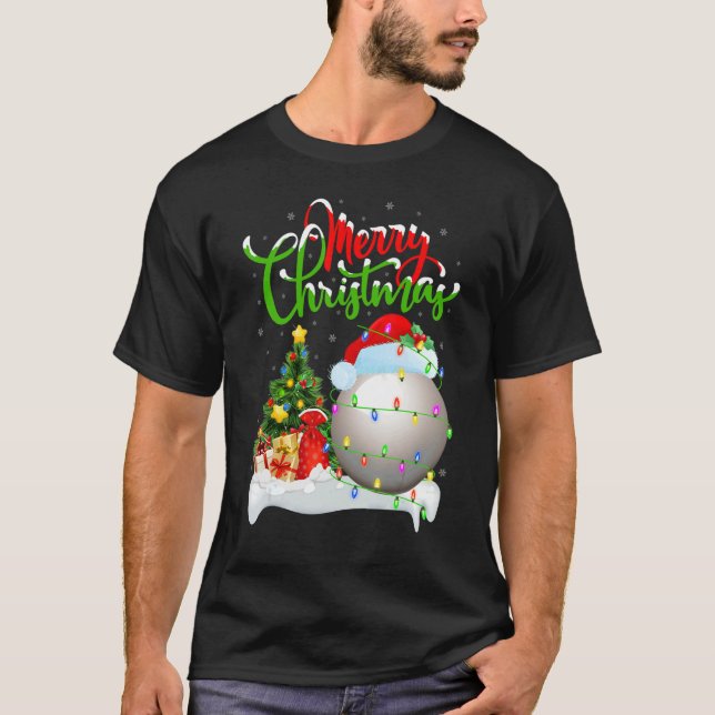 T-shirt Snooker Sports   Xmas Decoration Santa Snooker Chr (Devant)