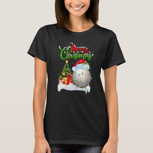 T-shirt Snooker Sports  Xmas Decoration Santa Snooker Chri (Devant)
