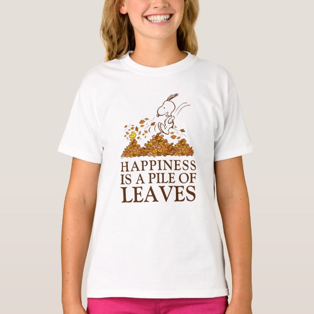 T-shirt Snoopy & Bois Feuilles d'automne (Devant)