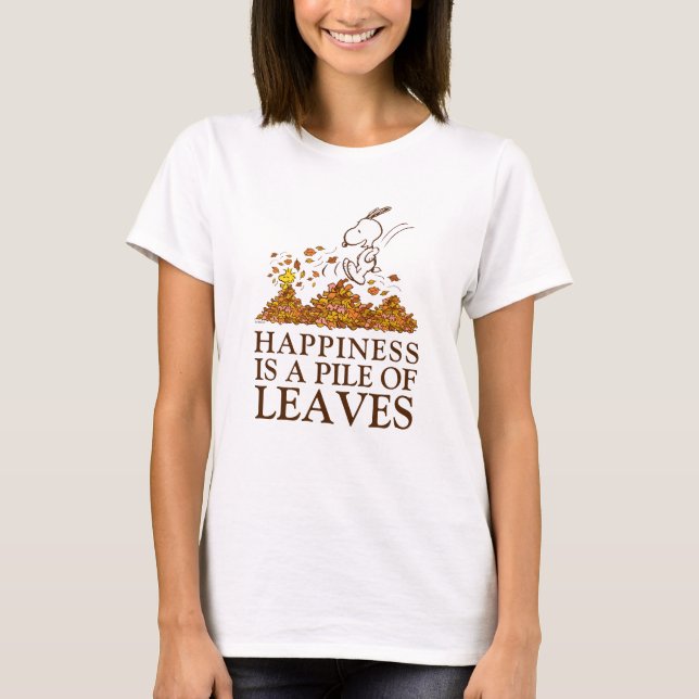 T-shirt Snoopy & Bois Feuilles d'automne (Devant)