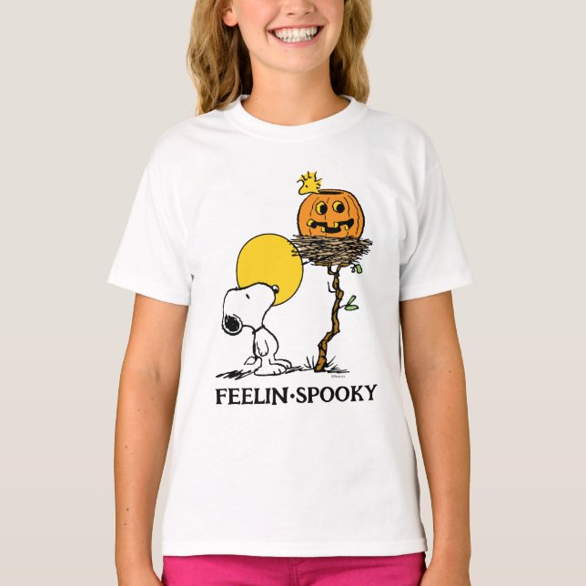 T-shirt Snoopy & Bois Nid Avec Jack O'Lantern (Devant)