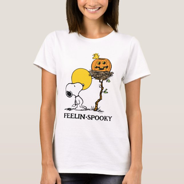 T-shirt Snoopy & Bois Nid Avec Jack O'Lantern (Devant)