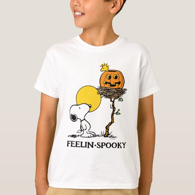 T-shirt Snoopy & Bois Nid Avec Jack O'Lantern (Devant)