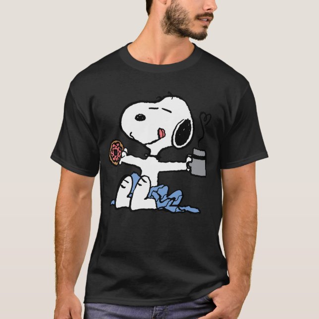 T-shirt Snoopy café cacahuète beignets (Devant)
