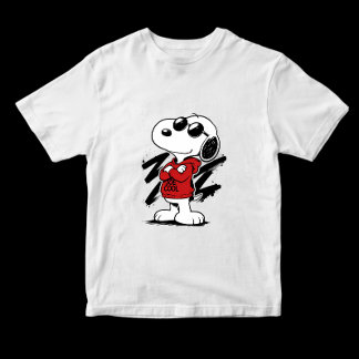 T-shirt Snoopy Joe Cool Dessin Animé de Style Dessiné à la