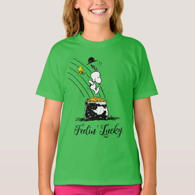 T-shirt Snoopy Jumping dans le pot d'or (Devant)