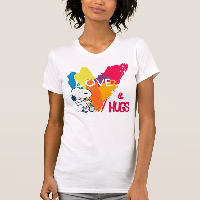 T-shirt Snoopy | Rainbow Love Heart (Devant)