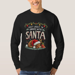 T-shirt Snooze avec Père Noël Sleepy Reindeer