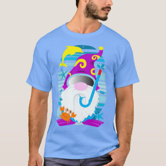 T-shirt Snorkeling Gnome Summer Beach Gonk