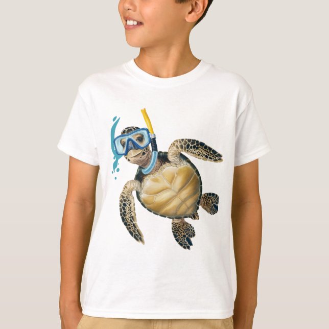 T-shirt Snorkeling Turtle Adventure (Devant)